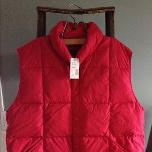 Men's Medium Red Lands' End Down Vest {New w/ Tag}